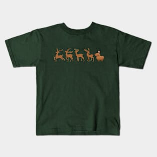 Capybara Christmas Reindeer in Line Kids T-Shirt